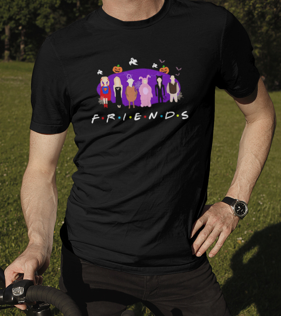 F.R.I.E.N.D.S Halloween Costumes With Pumpkins Ghosts Bats T-Shirt