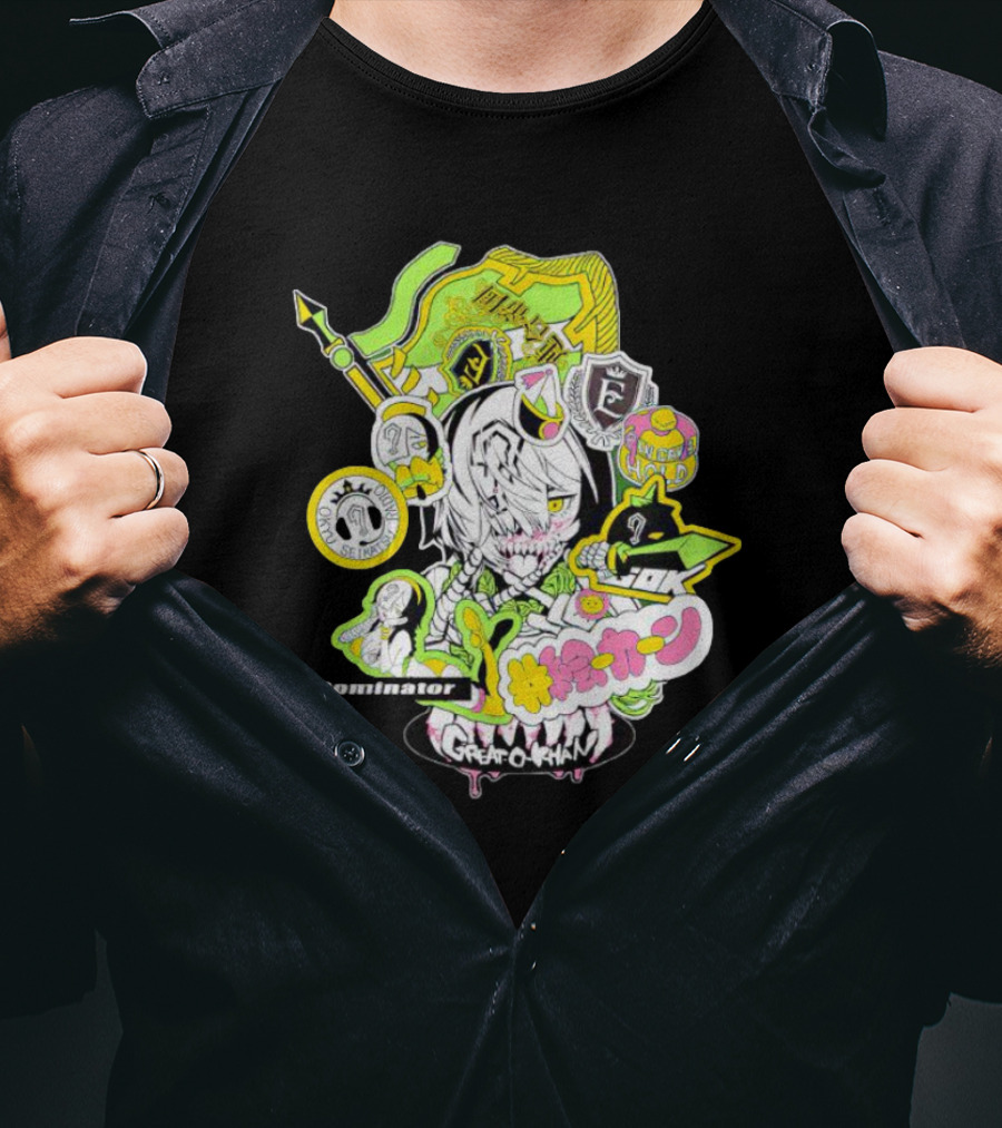 Great O-Khan Dominator Manga Style Neon Elements T-Shirt