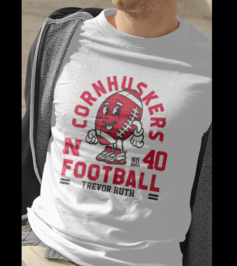 Cornhuskers Nebraska Football Trevor Ruth 40 T-Shirt