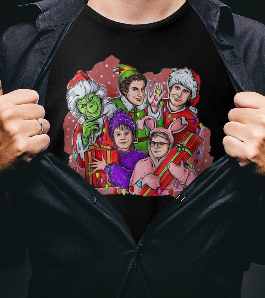 Ralphie Buddy Griswold Hobbs Christmas Movie Characters T-Shirt