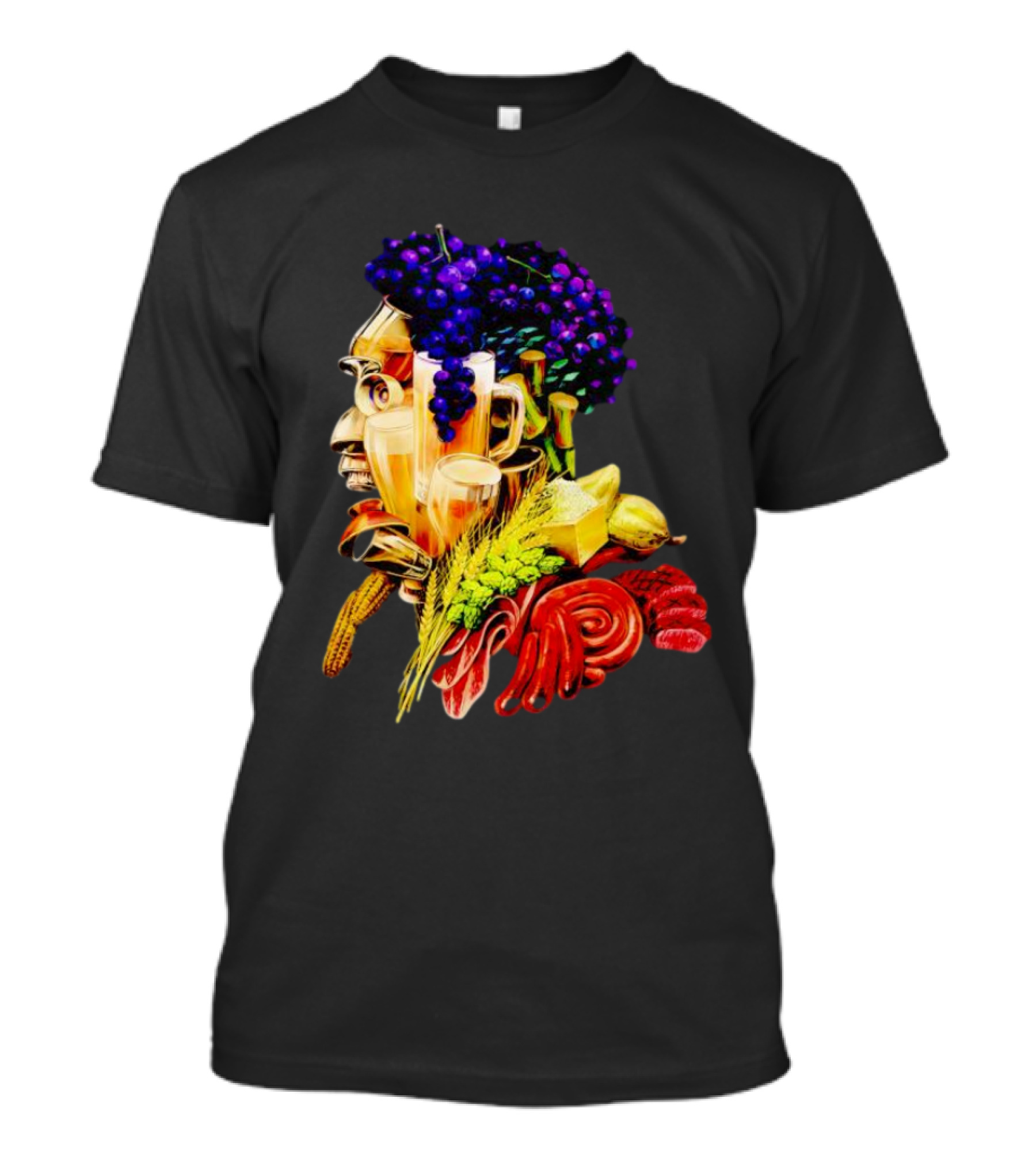 Toru Yano Damashie Baroque Food Face With Grapes And Wheat T-Shirt