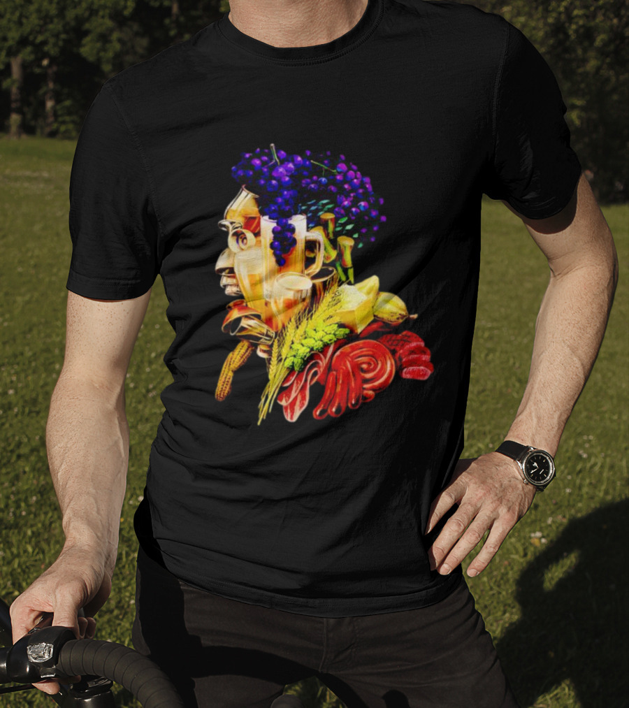 Toru Yano Damashie Baroque Food Face With Grapes And Wheat T-Shirt