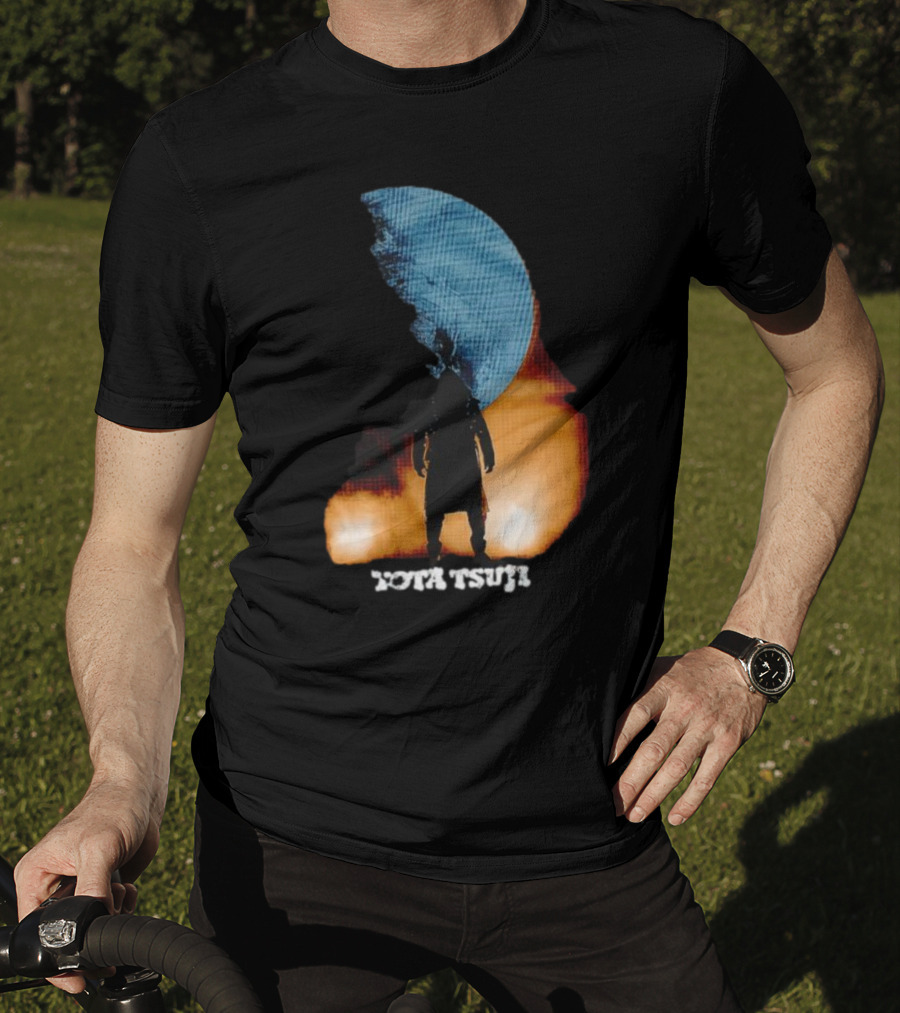 Yota Tsuji Moonrise Silhouette Against Orange And Blue Sky T-Shirt