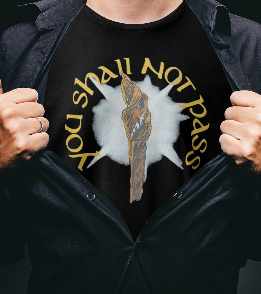You Shall Not Pass Wizard Staff And White Starburst T-Shirt