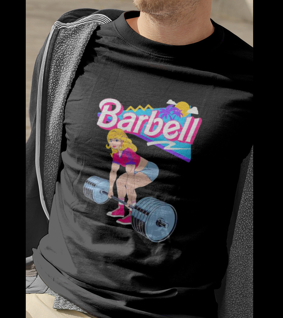 Barbie Barbell Gymer Retro Fitness T-Shirt