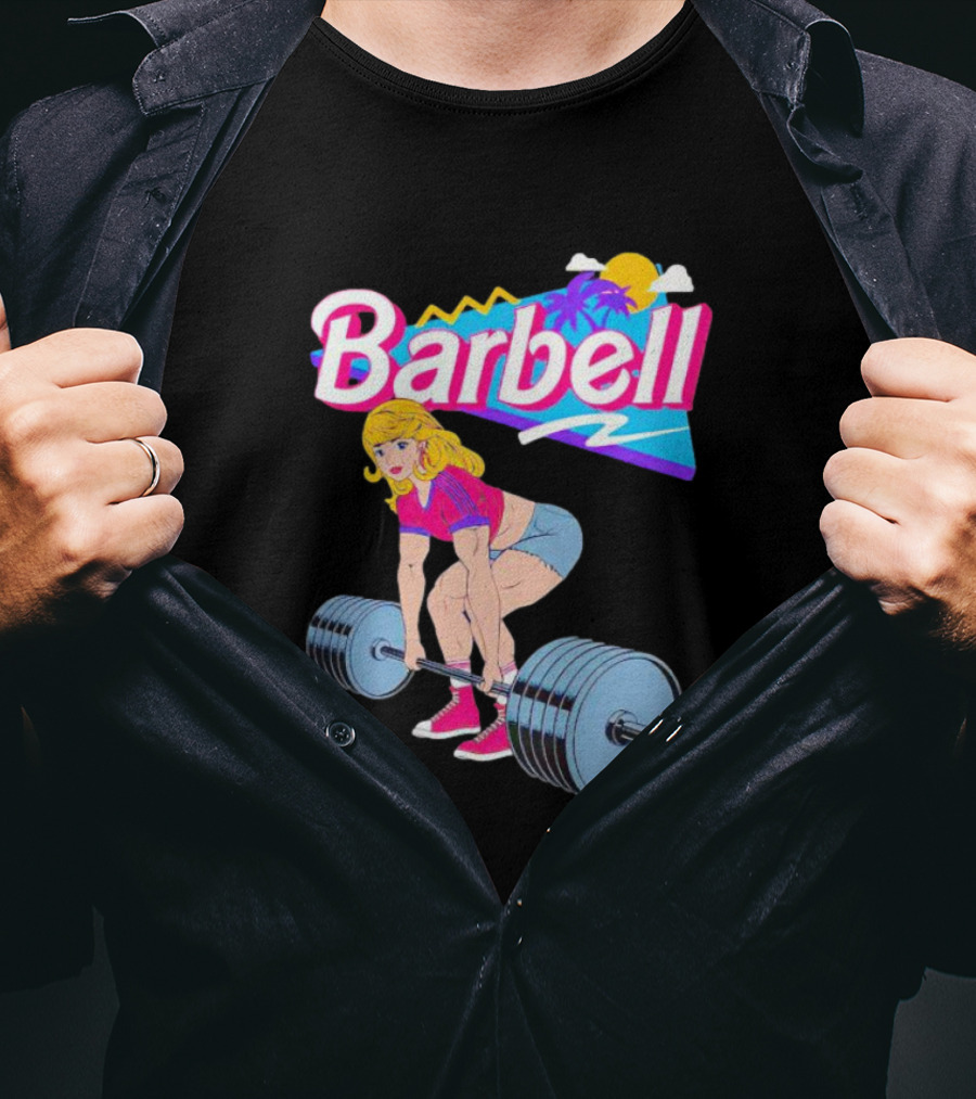 Barbie Barbell Gymer Retro Fitness T-Shirt