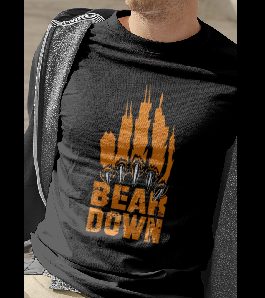 Bear Down Chicago Bears Claw Skyline T-Shirt