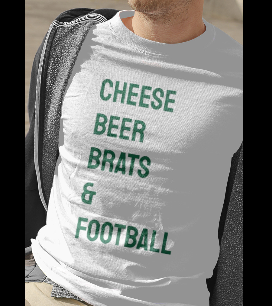 Cheese Beer Brats And Football Lovers Perfect Game Day Snack Combo T-Shirt
