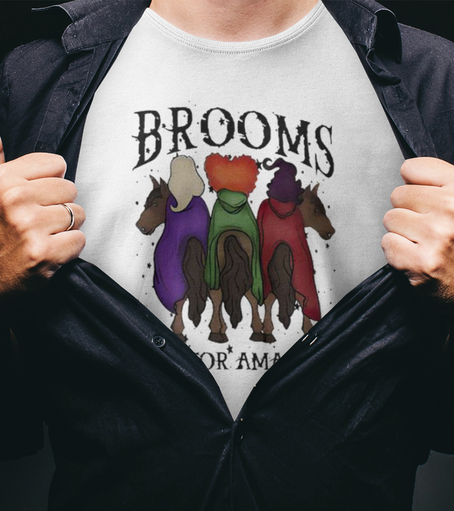 Hocus Pocus Brooms Are For Amateurs Halloween Witches On Horses T-Shirt