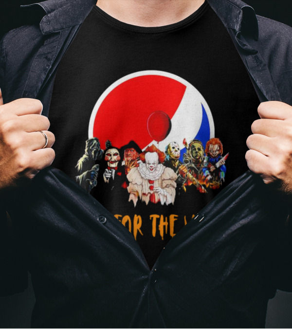 Not For The Weak Horror Movie Characters Pepsi Balloon T-Shirt