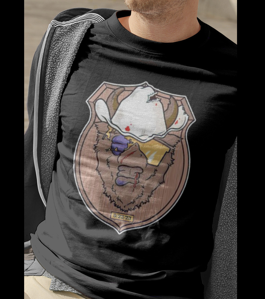 9/23/23 Cowboy Bison Face Shield T-Shirt
