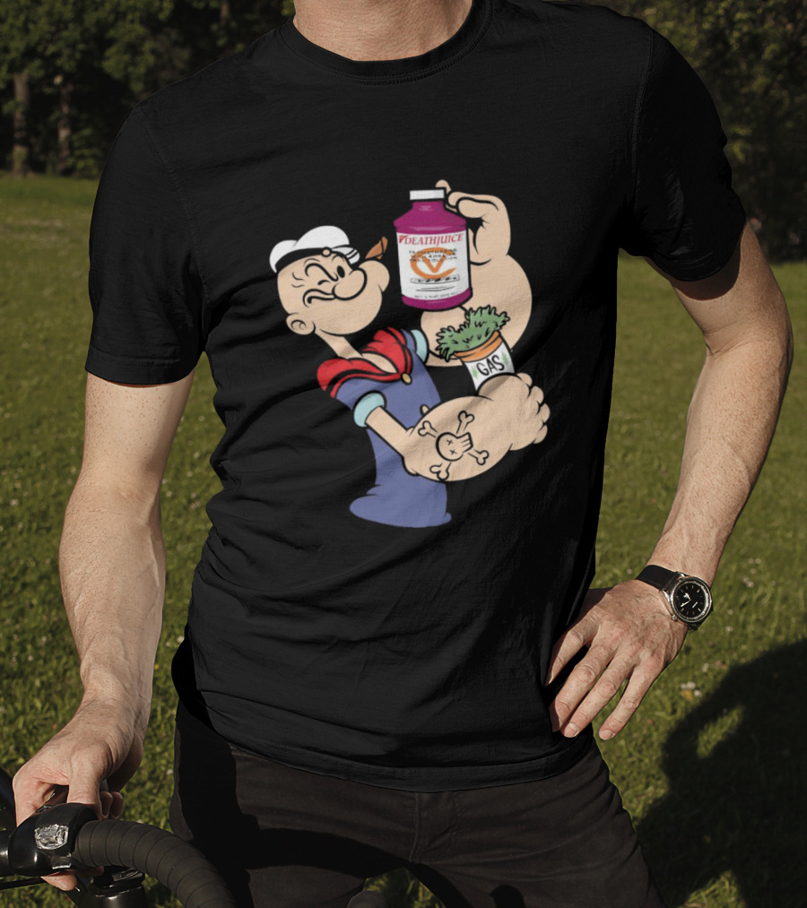 Popeye Death Juice Gas Spinach Tattoo T-Shirt
