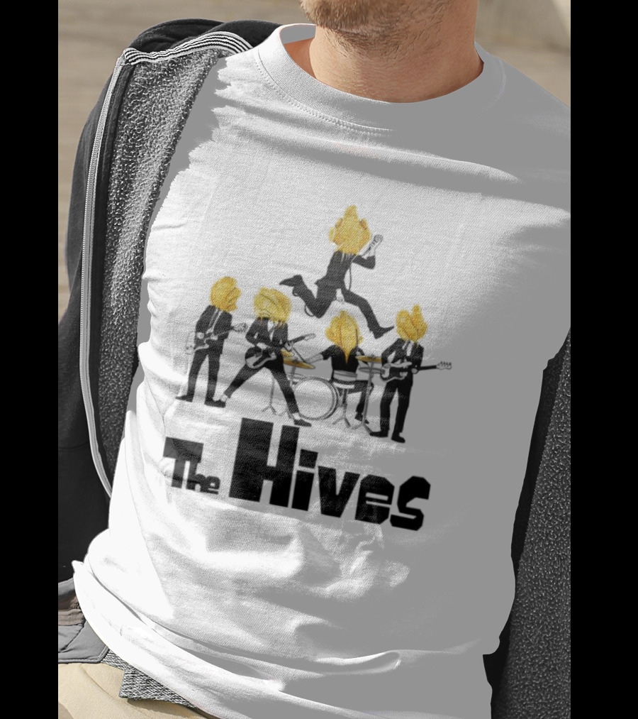 The Hives Band Silhouette With Yellow Heads T-Shirt