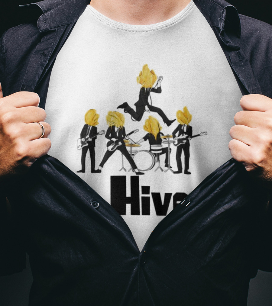 The Hives Band Silhouette With Yellow Heads T-Shirt