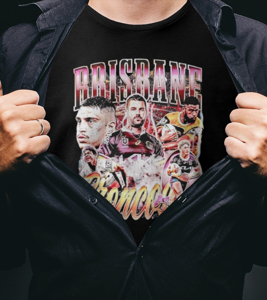 Brisbane Broncos Player Celebration Montage T-Shirt