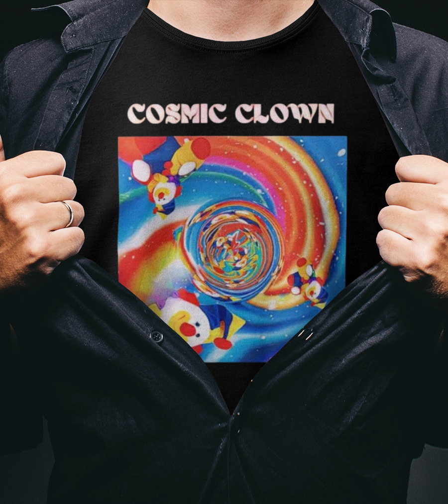 Cosmic Clown Whirlwind Of Colorful Jesters T-Shirt