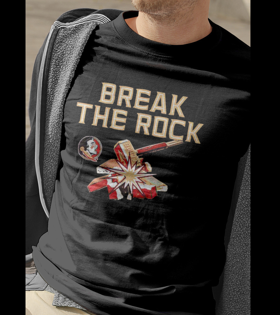 Florida State Seminoles Break The Rock With Logo And Hammer Explosion T-Shirt