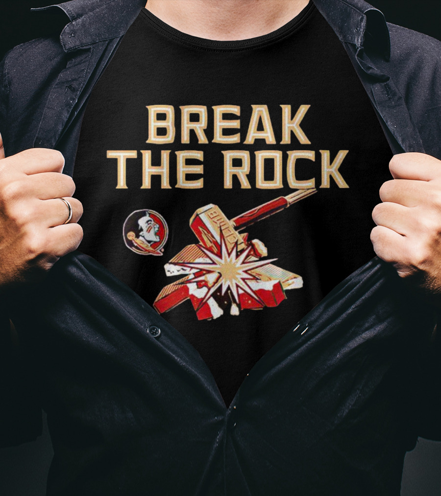 Florida State Seminoles Break The Rock With Logo And Hammer Explosion T-Shirt