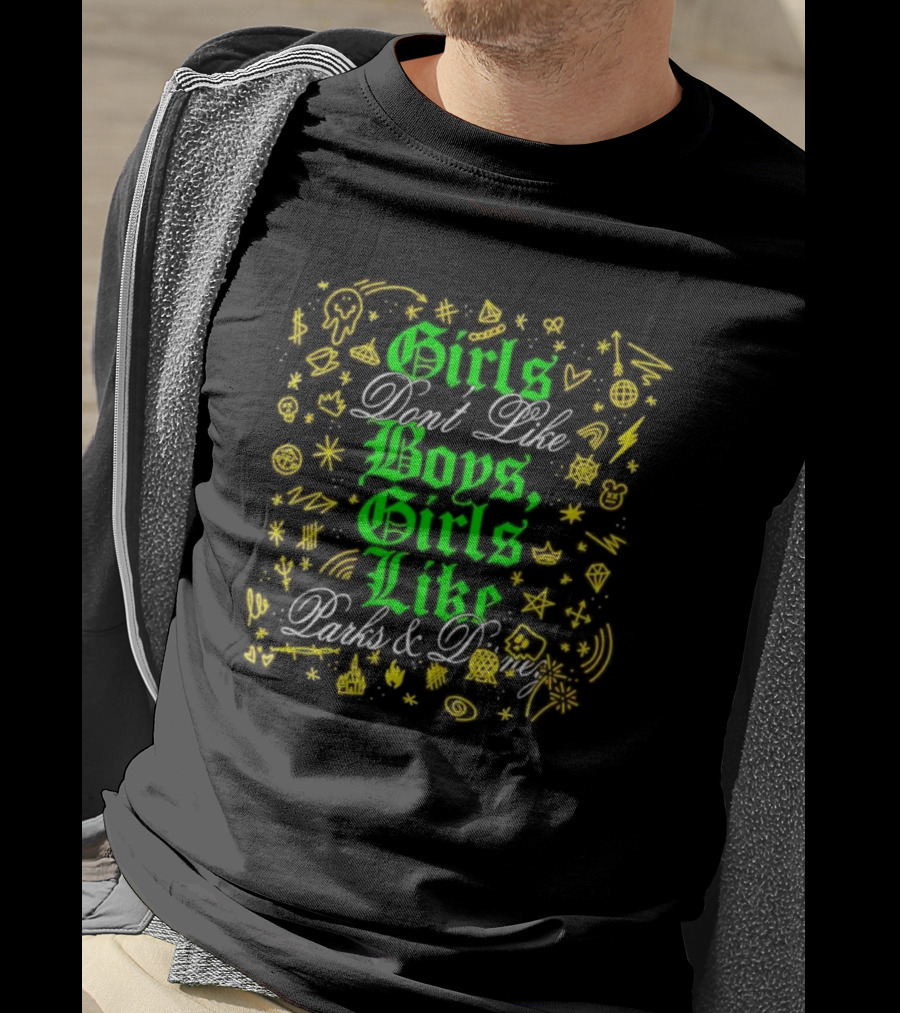 Girls Don't Like Boys, Girls Like Parks And Disney Icons T-Shirt