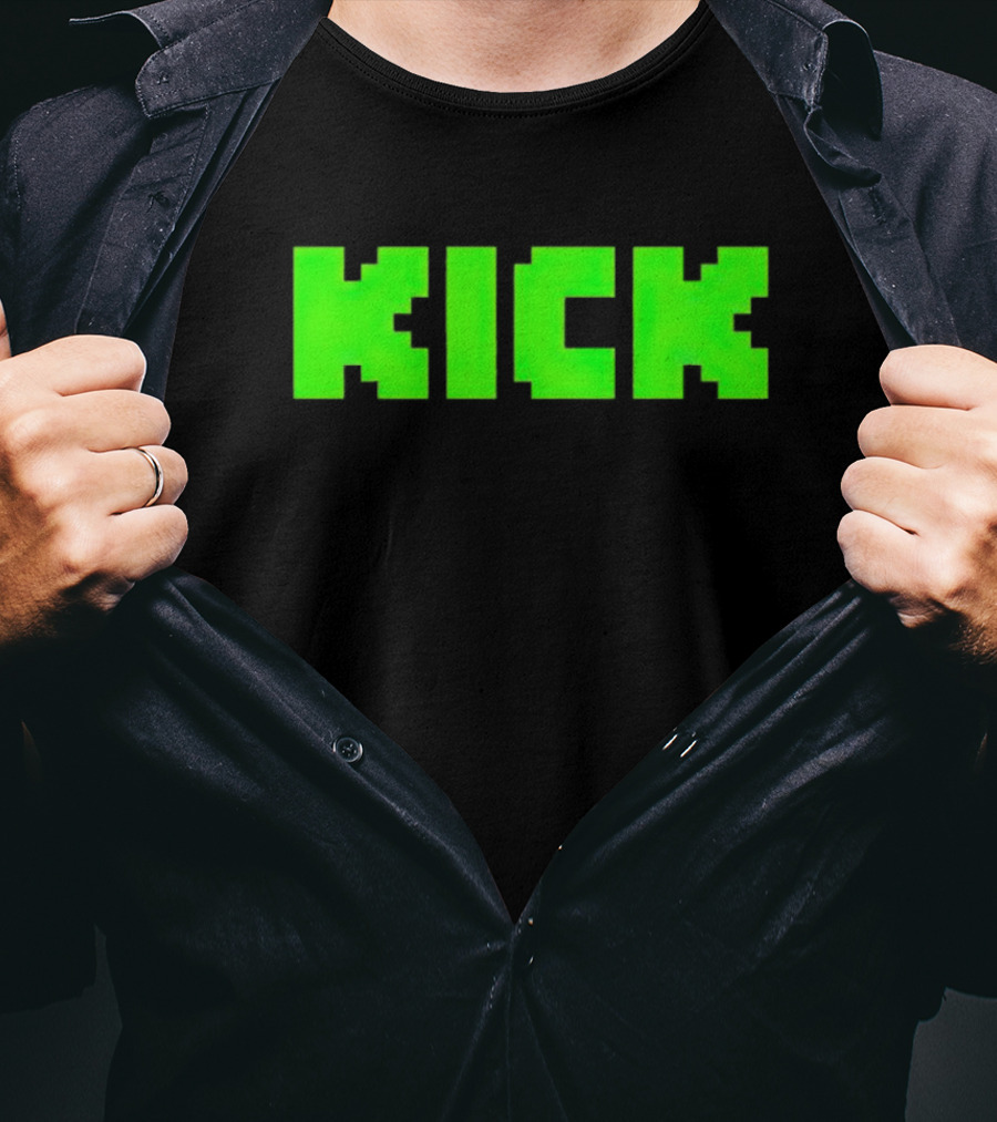 Kick Green Logo Pixel T-Shirt