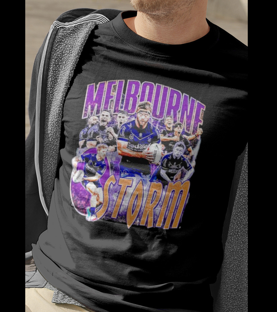 Melbourne Storm Nrl Team Action Collage T-Shirt