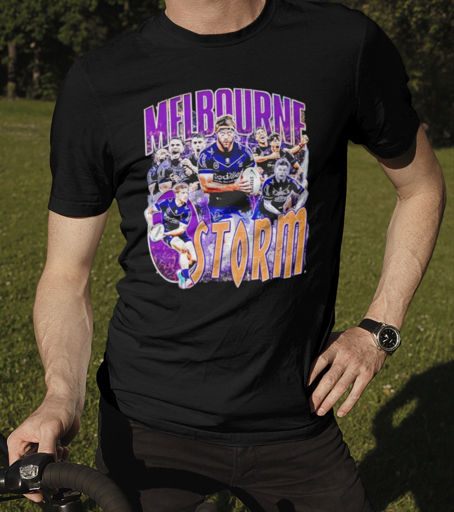 Melbourne Storm Nrl Team Action Collage T-Shirt