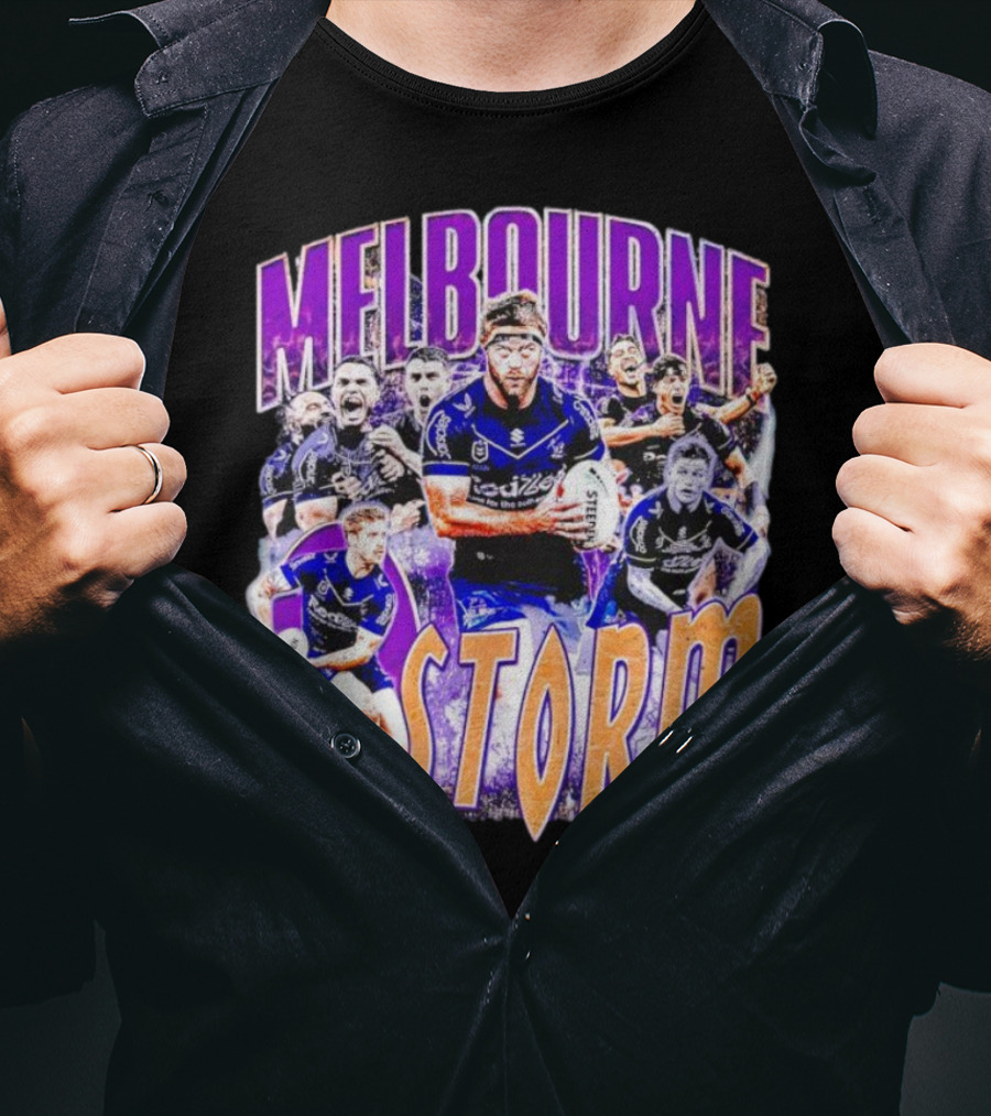 Melbourne Storm Nrl Team Action Collage T-Shirt