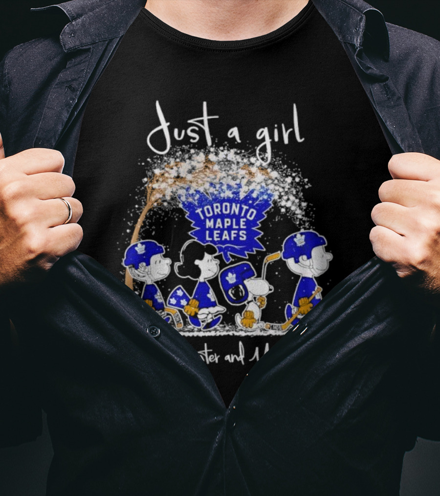 Just A Girl Who Loves Winter And Toronto Maple Leafs Peanuts T-Shirt