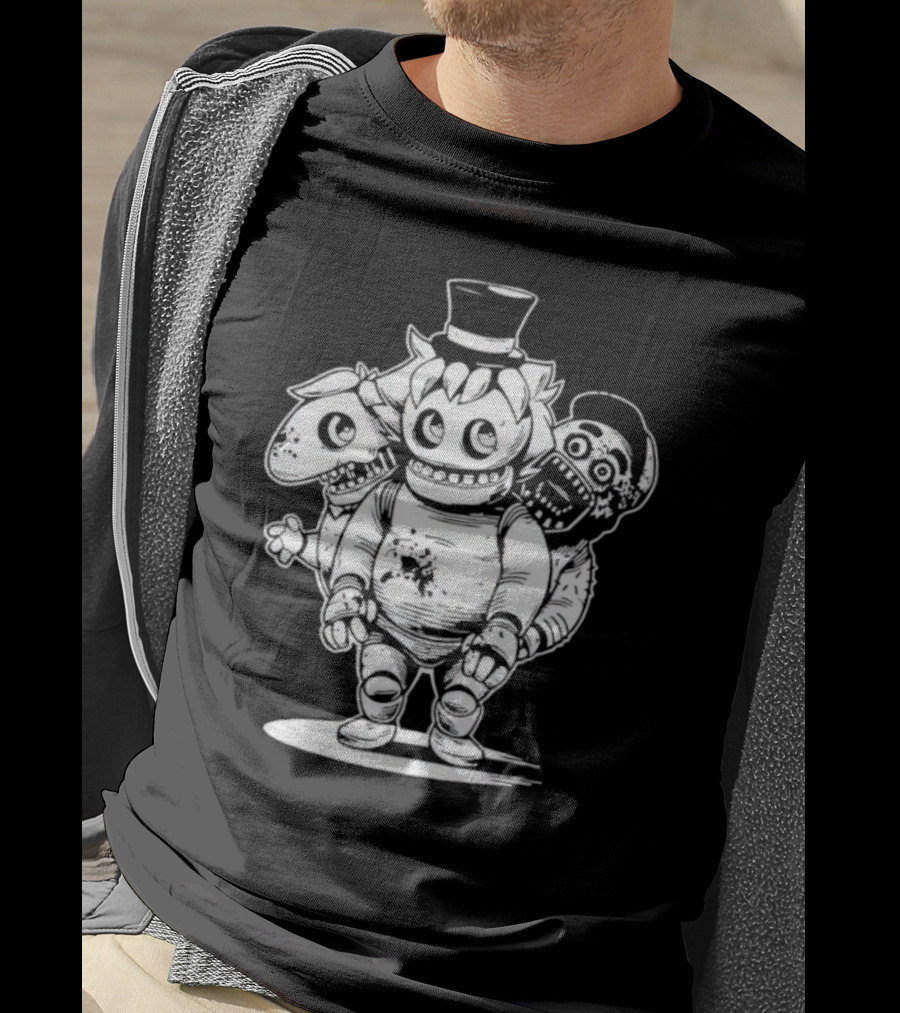 Sharkrobot Heavy Metal Boney Plays Animatronic Trio T-Shirt