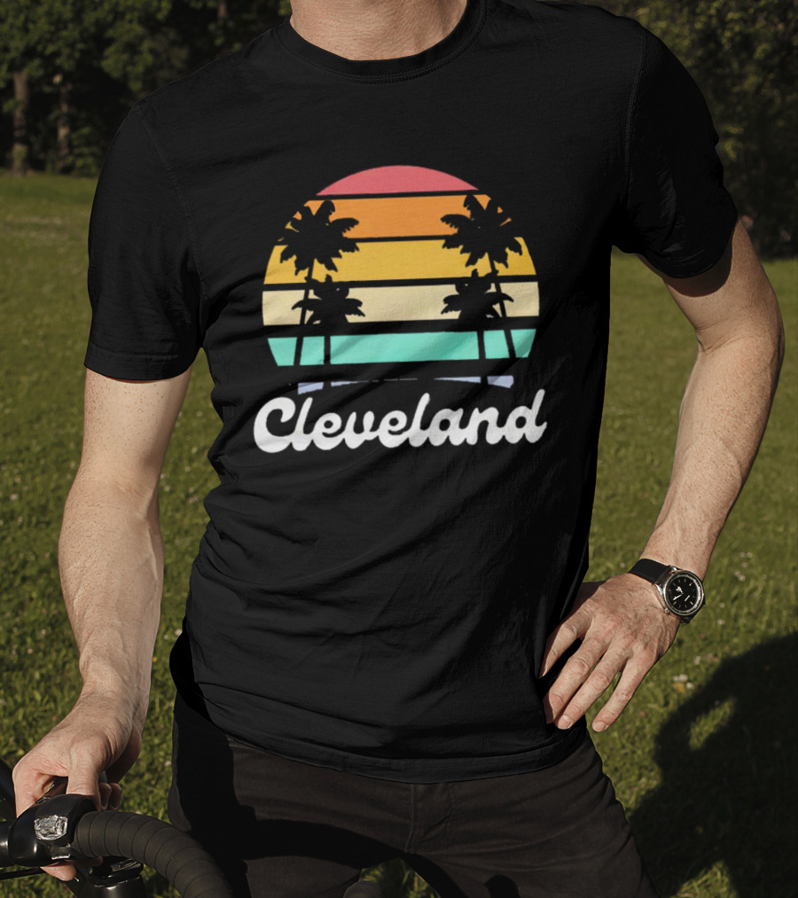 Cleveland Vintage Sunset With Palm Trees T-Shirt