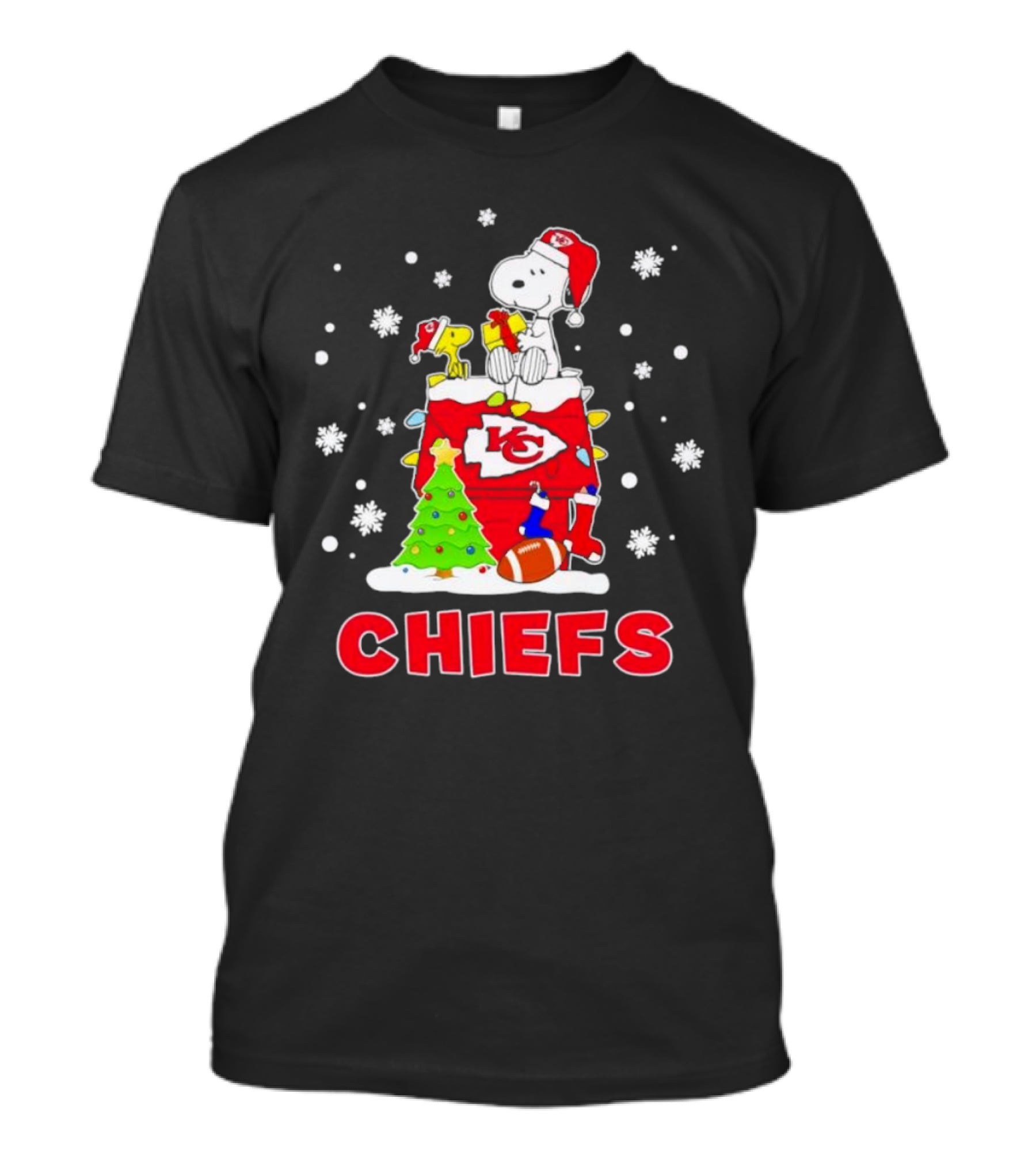 Kansas City Chiefs Christmas Snoopy Woodstock Dog House T-Shirt