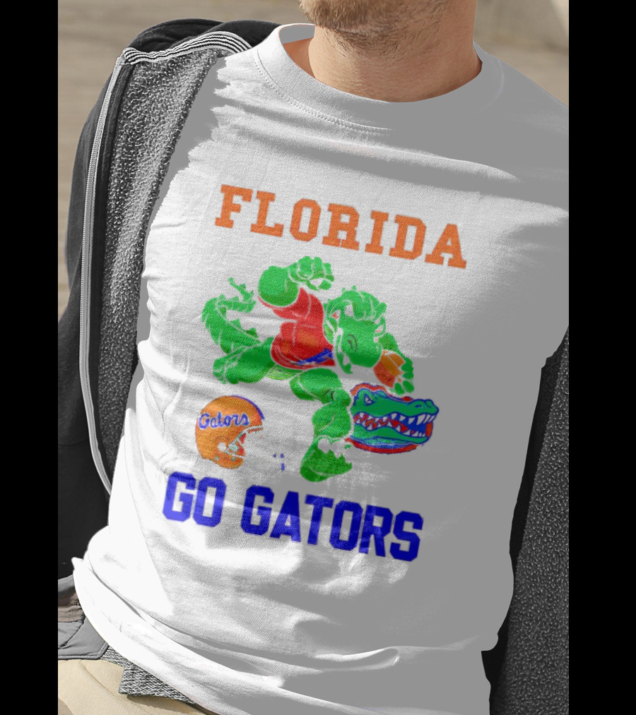 Florida Gators Go Gators Football Alligator With Gators Helmet T-Shirt