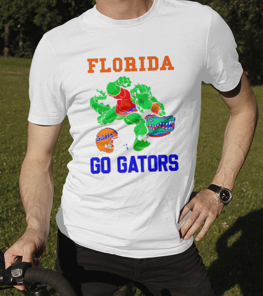 Florida Gators Go Gators Football Alligator With Gators Helmet T-Shirt