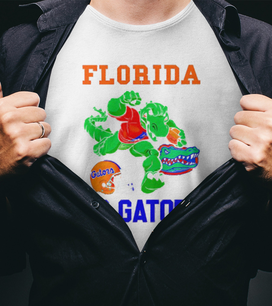 Florida Gators Go Gators Football Alligator With Gators Helmet T-Shirt