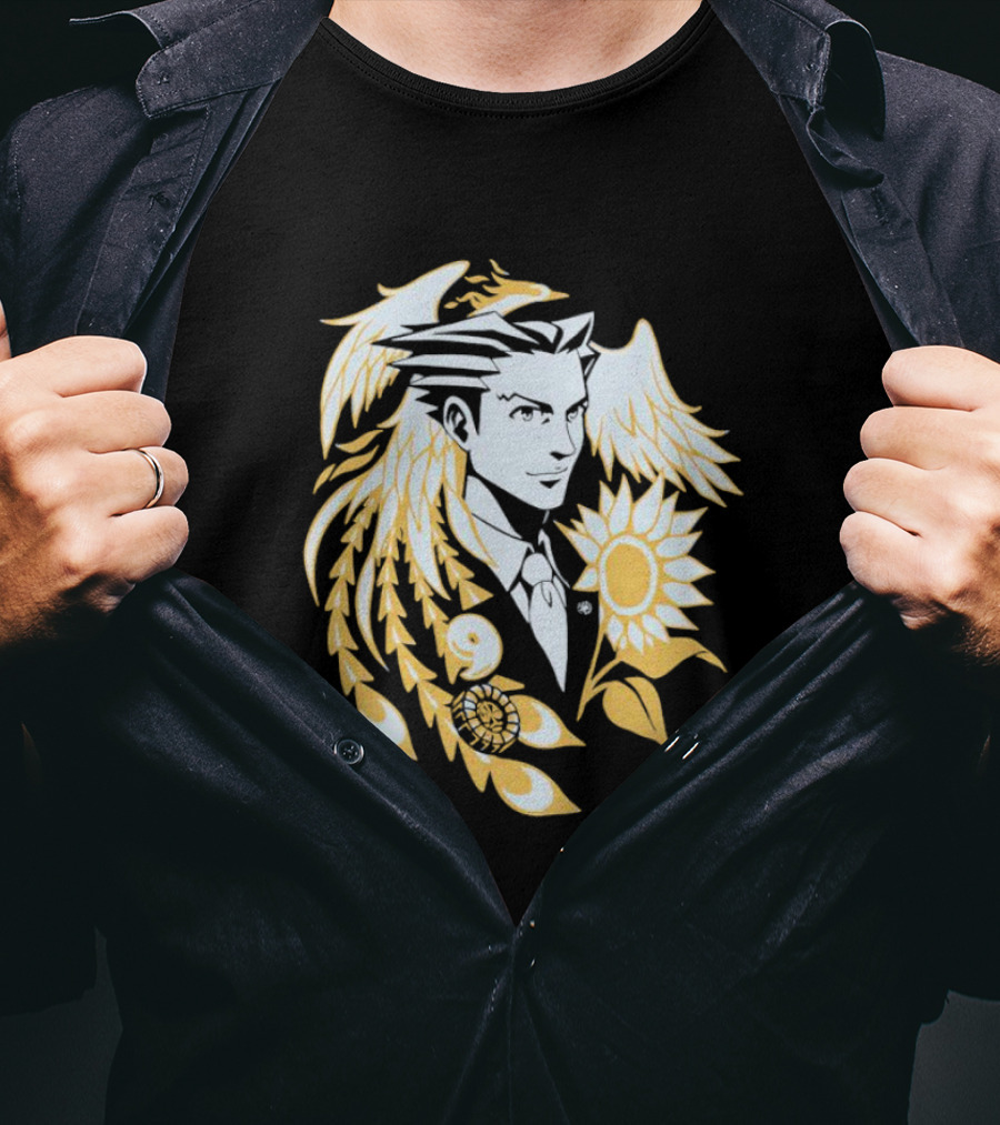 Phoenix Wright Sunflower Justice Attorney Wings Art Nouveau T-Shirt