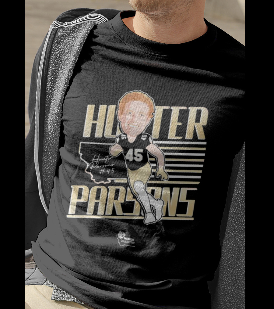 Hunter Parsons #45 Caricature Signature Running T-Shirt