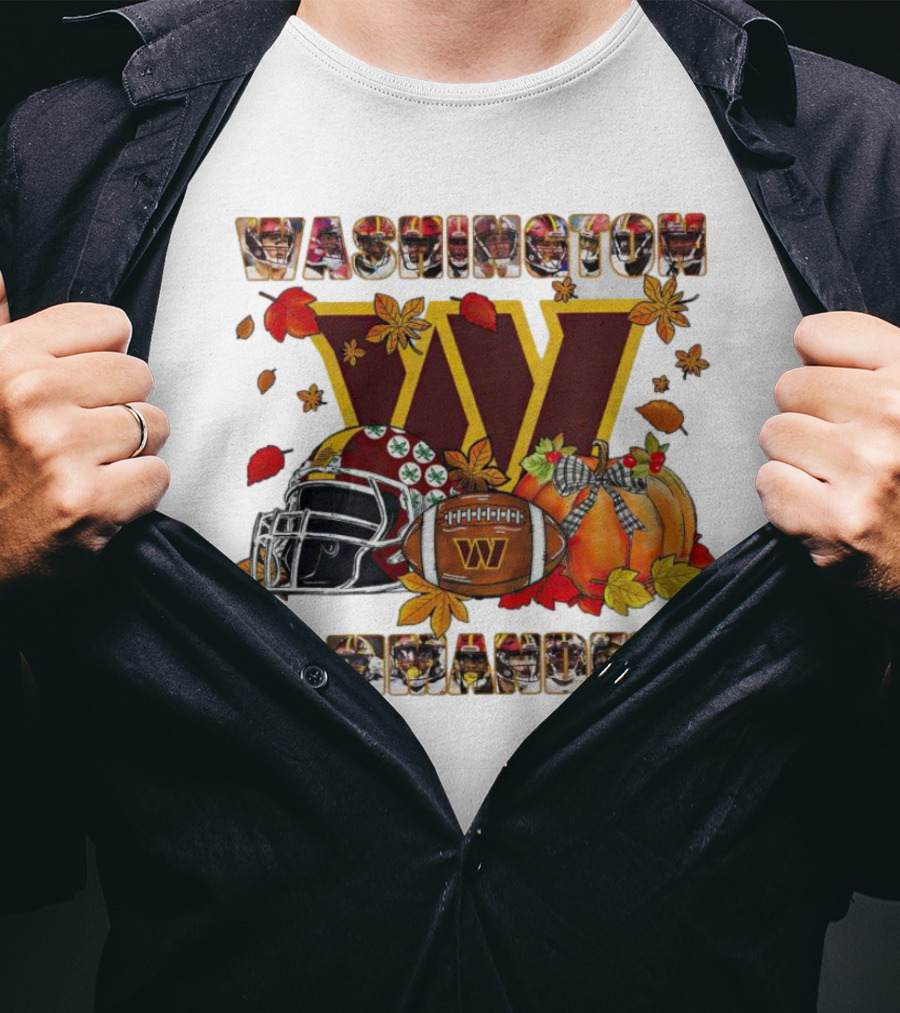 Washington Commanders Fall Helmet Football Pumpkin T-Shirt