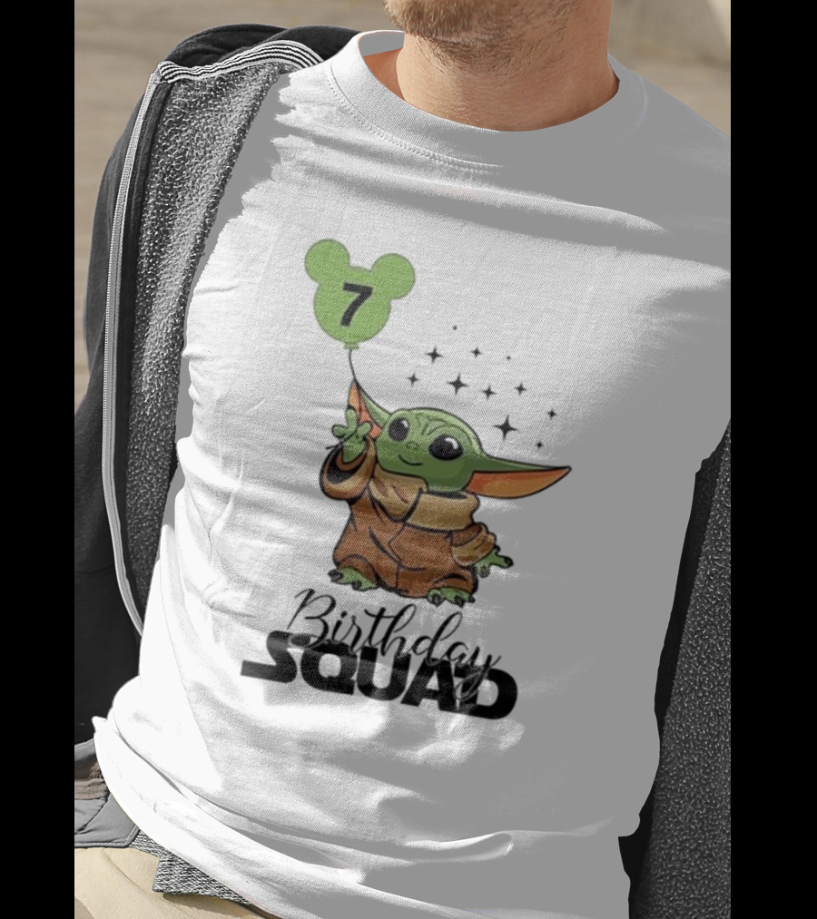 Baby Yoda Star Wars Birthday Squad 7 T-Shirt