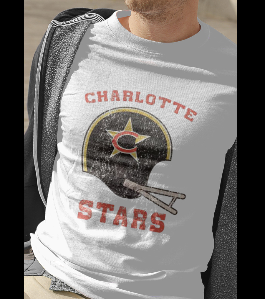 Charlotte Stars Football Helmet T-Shirt