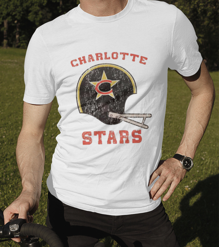 Charlotte Stars Football Helmet T-Shirt