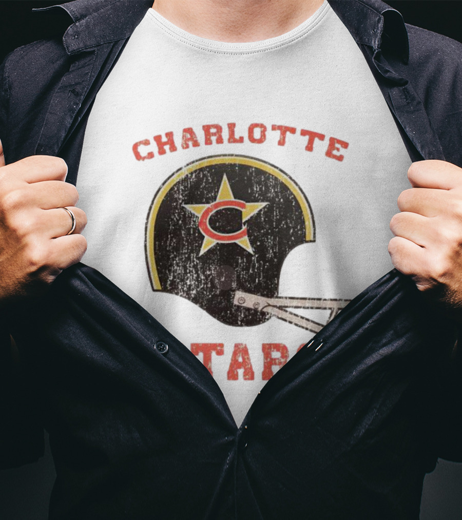 Charlotte Stars Football Helmet T-Shirt