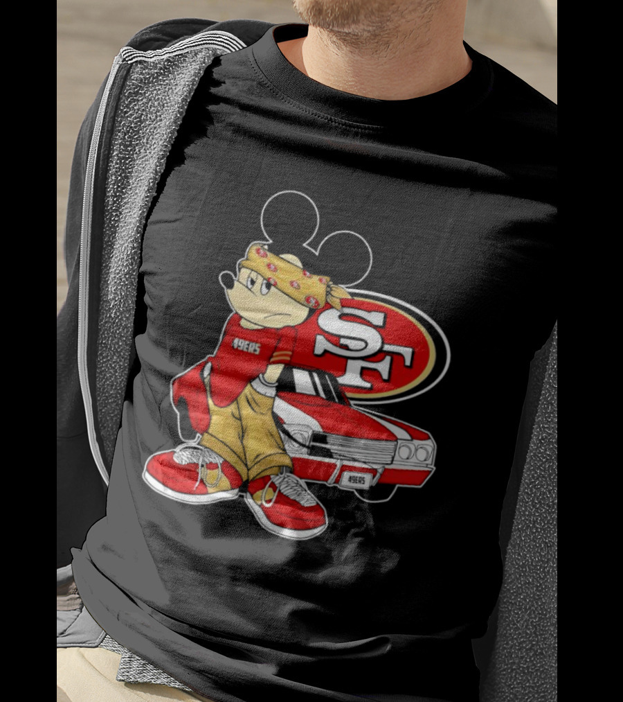 Mickey Mouse 49ers SF Car Pose T-Shirt