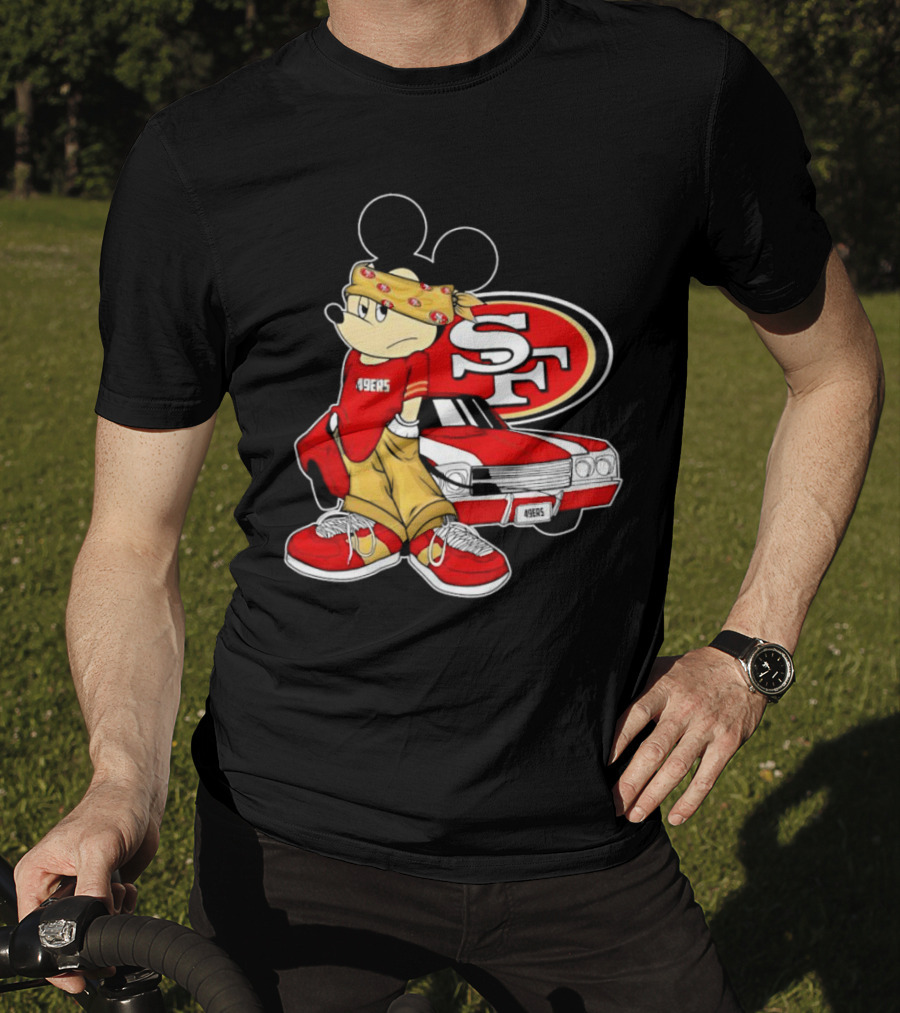 Mickey Mouse 49ers SF Car Pose T-Shirt