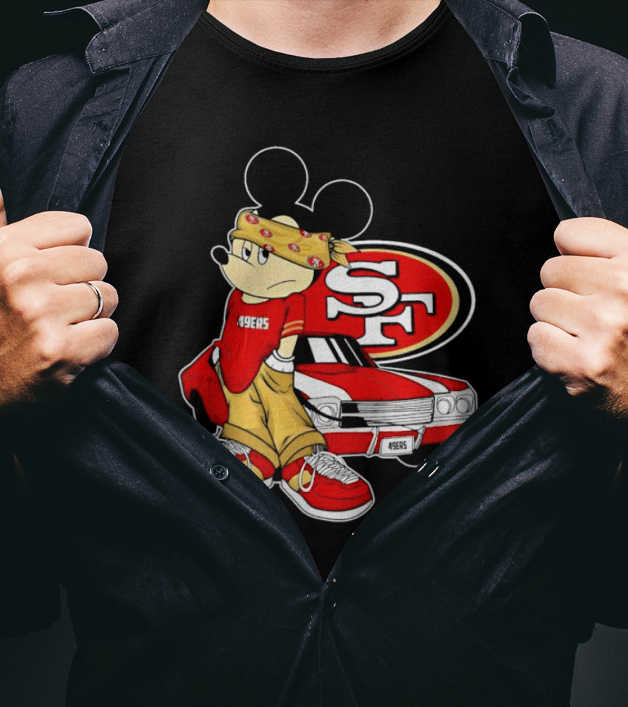 Mickey Mouse 49ers SF Car Pose T-Shirt