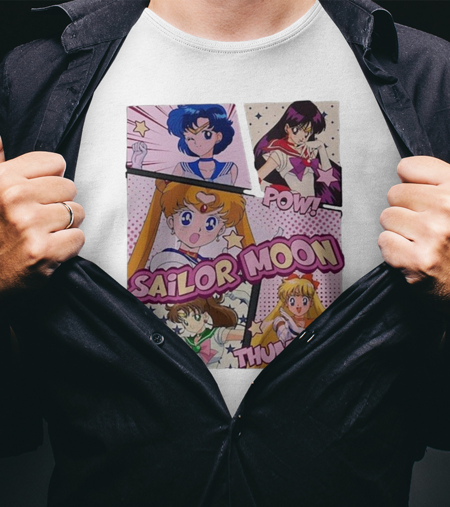 Sailor Moon Pow Thump Vintage Style With Sailor Moon Characters T-Shirt