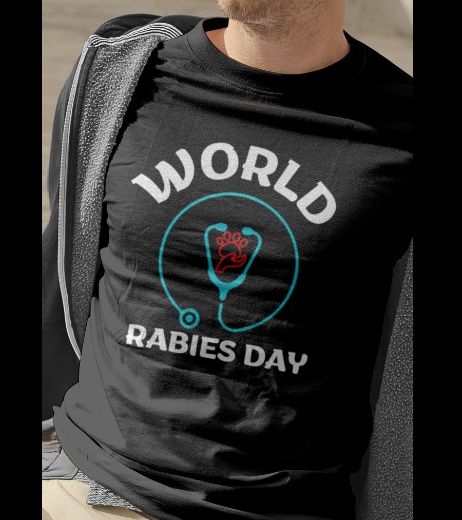 World Rabies Day Stethoscope Pawprint T-Shirt
