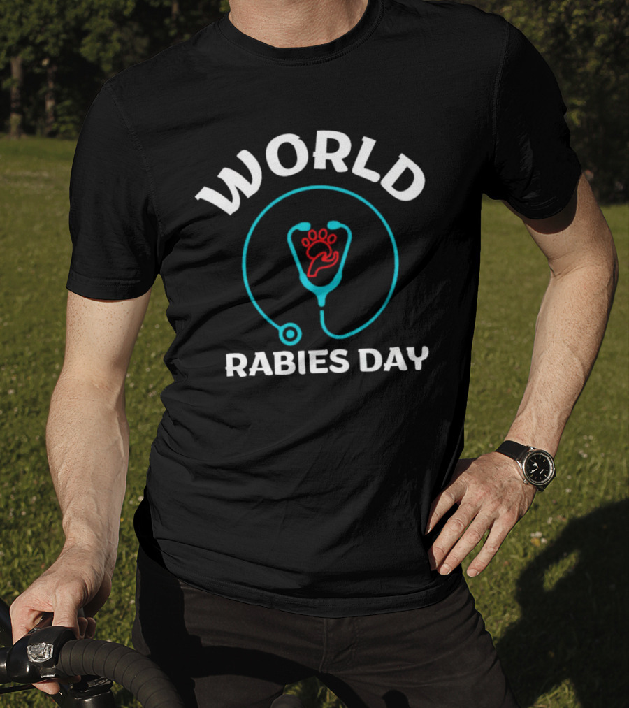 World Rabies Day Stethoscope Pawprint T-Shirt