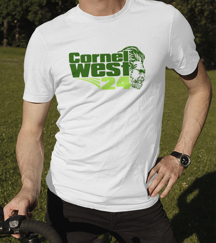 Cornel West 24 Bust Portrait In Green T-Shirt