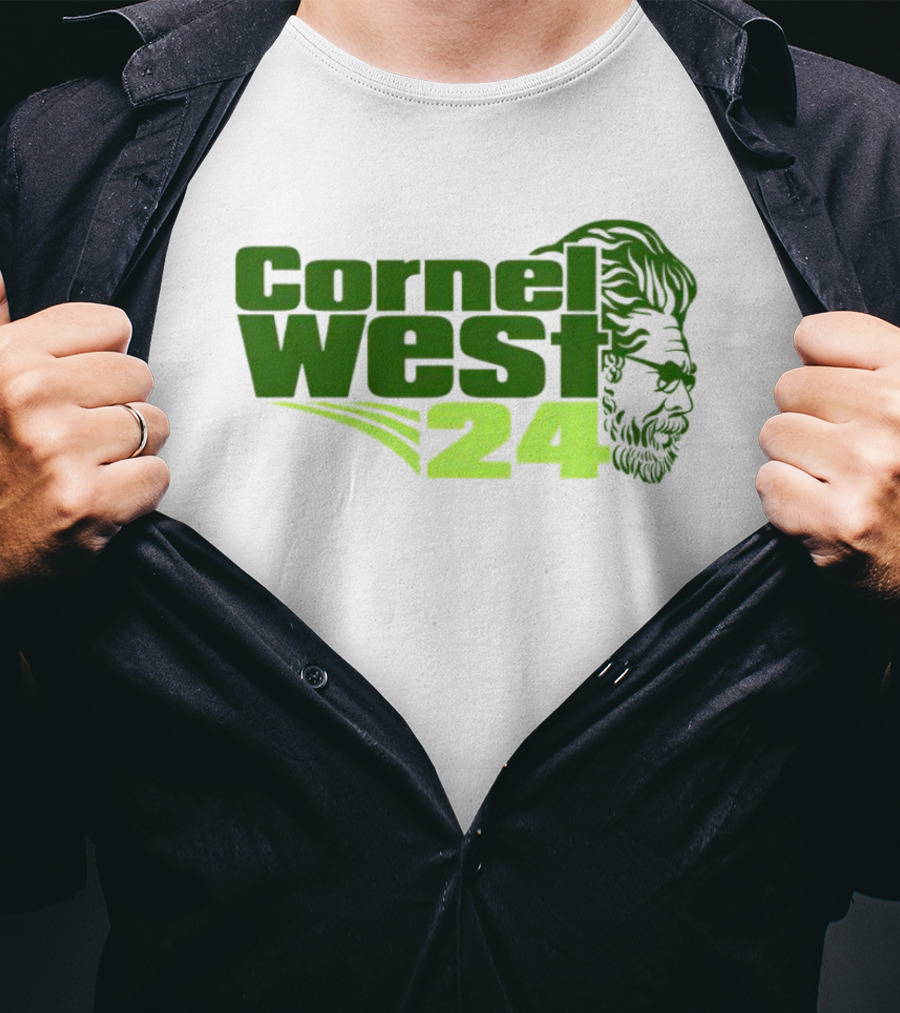 Cornel West 24 Bust Portrait In Green T-Shirt