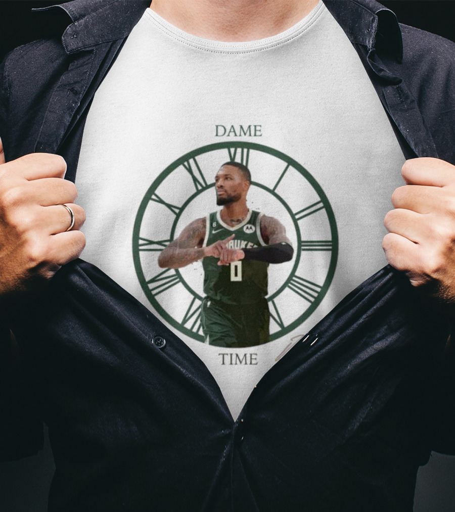 Dame Time Damian Lillard Signature Milwaukee Bucks T-Shirt